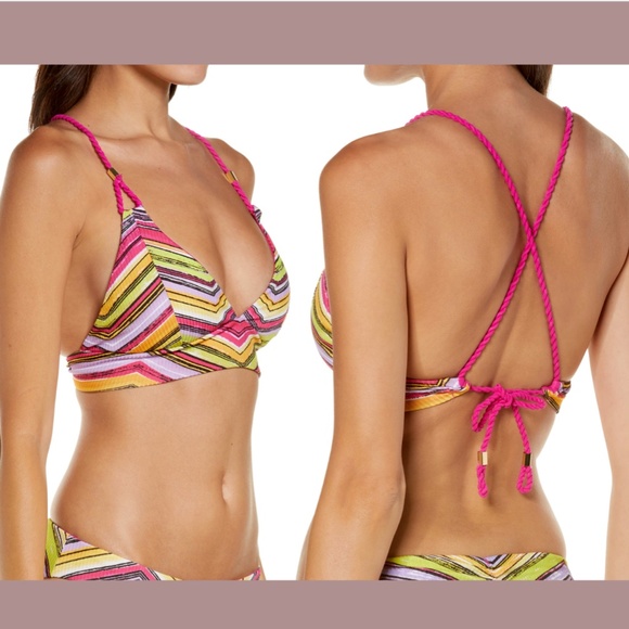 NWT Becca [ Small ]‎ Farah Jessica Reversible Bikini Top - Picture 2 of 12